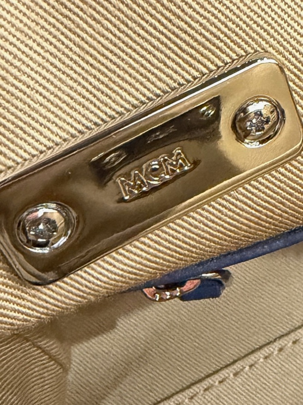 MCM Boston Bag Small Denim Visetos New - Picture 6 of 6